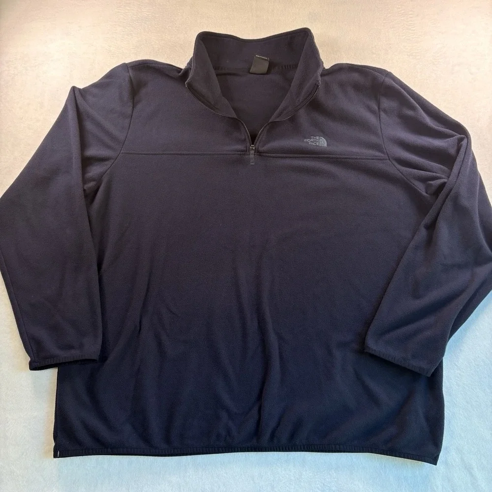 The North Face Jacket Mens 3XL  Navy Blue Cedar Trail Grid Fleece Lining 1/4 Zip